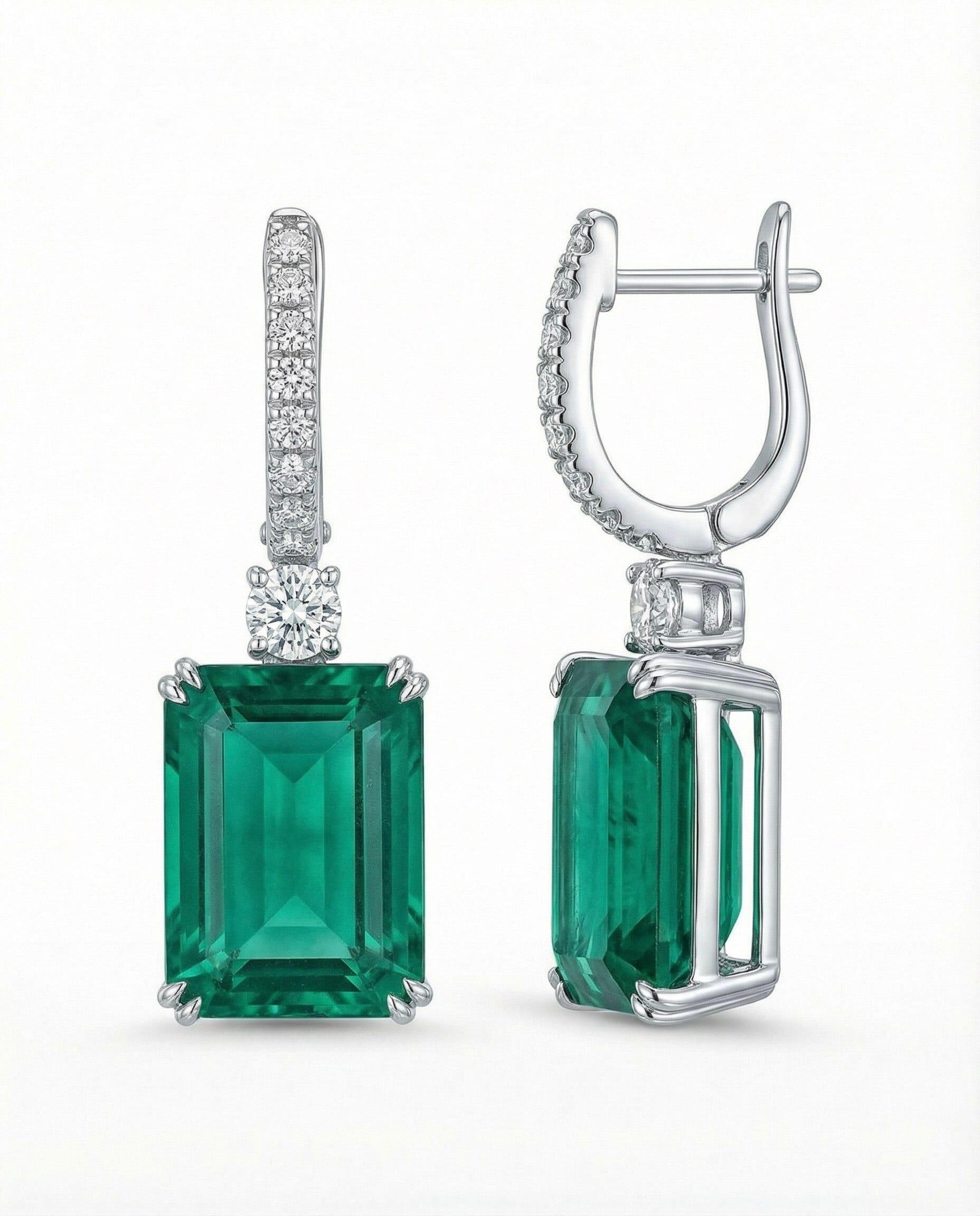 Rectangle Emerald Earrings - Colombia Muzo